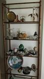 6 shelf metal and glass etagere