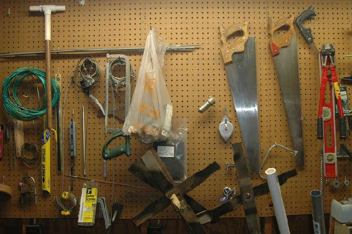 Saws and blades and garage items