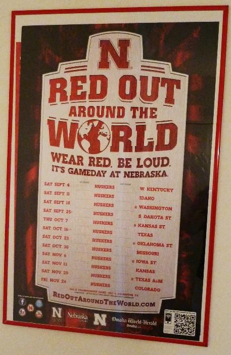 Nebraska RED OUT AROUND THE WORLD Poster