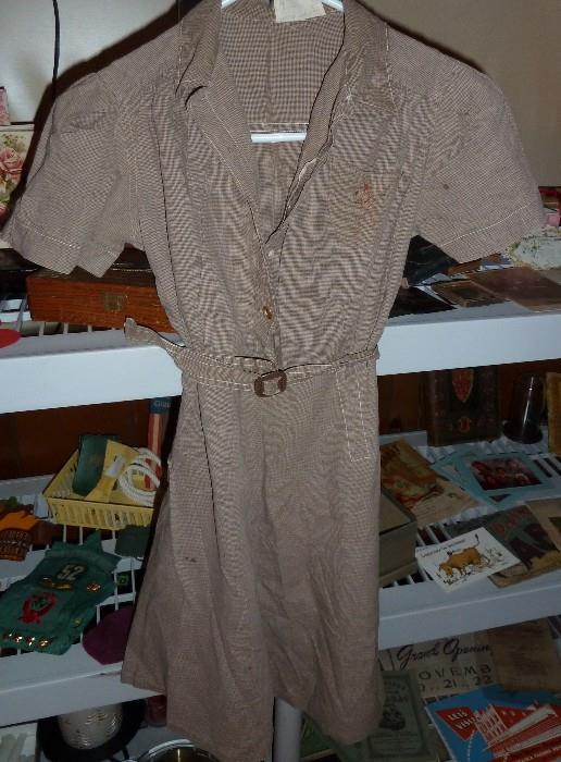 Vintage Brownie Girl Scout Uniform Dress
