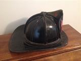 ANTIQUE "FDNY" LEATHER FIRE HELMET-VERY GOOD CONDITION