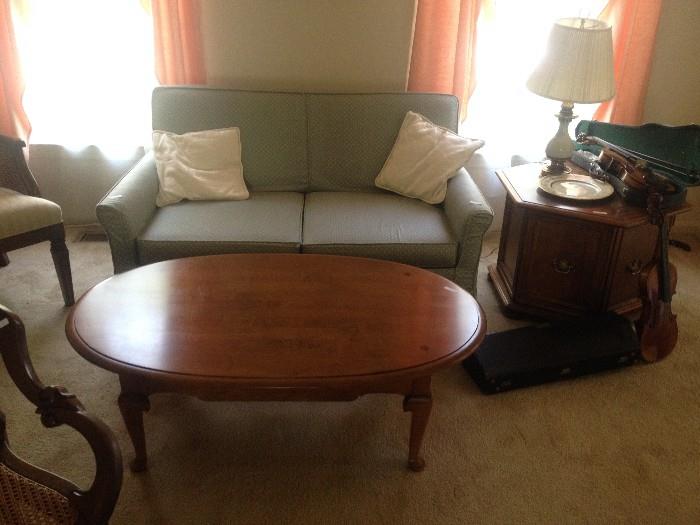 Settee and Queen Anne Coffee Table