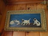 Playful puppies oil painting