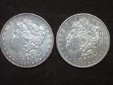 1886 and 1886 closed six silver dollars, both high grade