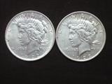 1922 and 1923 peace dollars