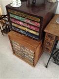 Antique spool cabinets