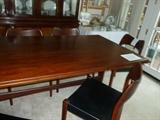 Danish modern table with six chairs