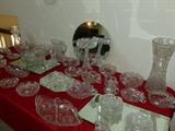 Table full of cut crystal