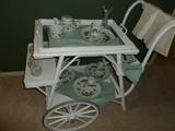 Wicker tea cart
