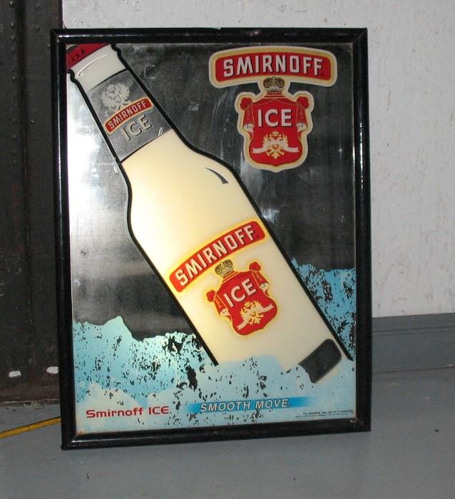 Smirnoff Ice Lighted Mirror Beer Sign