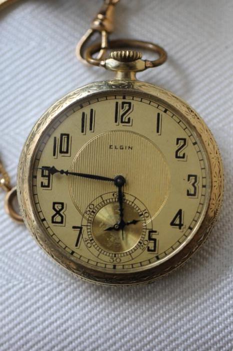 Elgin pocket watch, 14k gold Wadsworth case