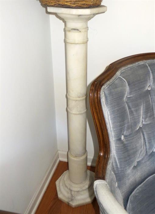 Marble pillar plant stand