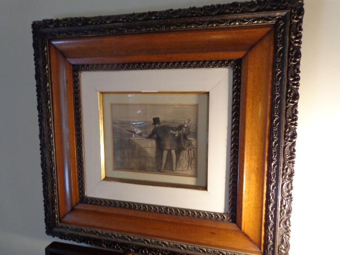 Honore Daumier litho, stunningly framed. 