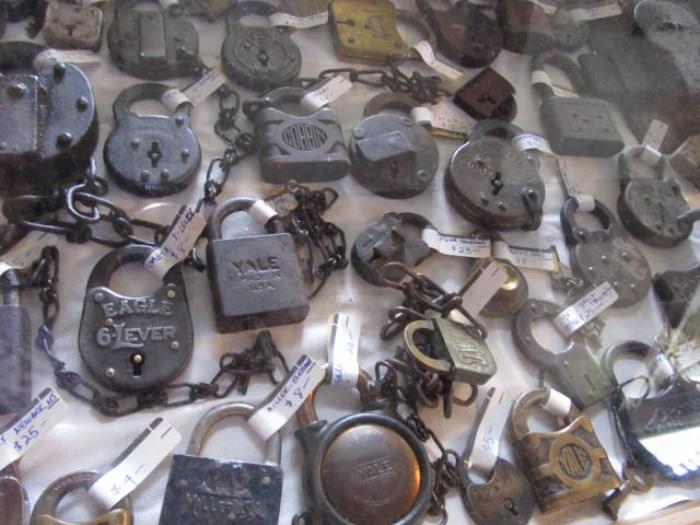 ALL KINDS OF VINTAGE LOCKS, THOUSANDS (LITERALLY) OF KEYS, SOME HAND FORGES LOCKS