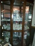 EXTRA LARGE THREE SECTIONED GLASS TO THE FLOOR CURIO
