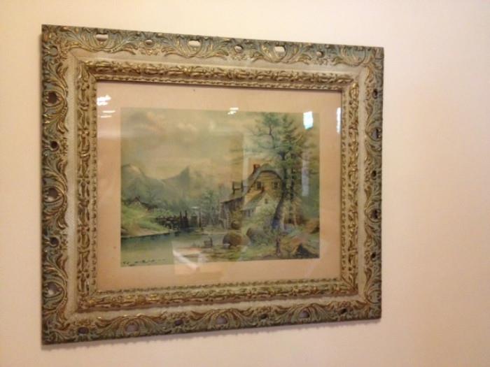 Antique Gilded Framed  Oil painting