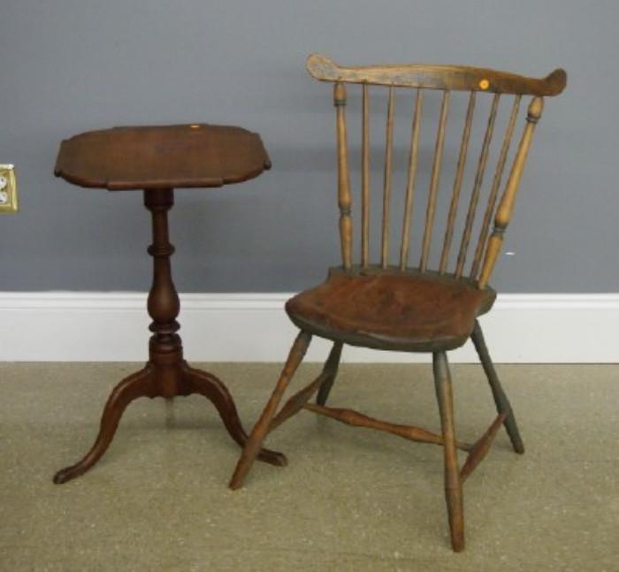 Mahogany Candle Stand & Windsor Chair