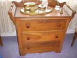Victorian cherry 3 drawer stand or commode