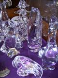 Crystal figurines including Steuben, Daum, Schneider