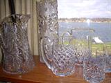 Brilliant Period and Waterford cut pitchers