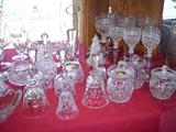 Crystal bells, jam jars & stemware