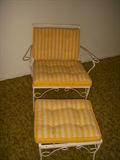 Iron patio chair and ottoman