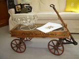 Antique Auto-Wheel Coaster wagon with great original paint. Has been fitted with a glass top to use for displaying small items. NICE!