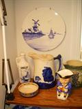 Dutch motif wall plaque, Pitcher is "Old Sleepy Eye" with some toning, but otherwise in good condition.