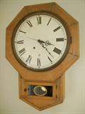 Vintage New Haven clock with newer quartz movement. Original pendulum movement also included with clock.