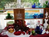 Vintage and newer glassware in lots of colors!