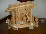 10 piece Anri carved wood nativity (creche) set.