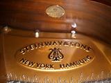 Steinway cast mark and oval label inside case identifying it as part of the "Crown Jewel Collection" and being of India Rosewood