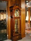 Sligh 9-tube triple chime clock with moon phase dial.