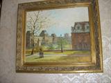 Oil on Canvas signed DeSantis. View of "La Place de Carrousel" in Paris. Sight Size: 19.5" x 23.5"