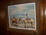 Original oil on artist board by Keith Avery (1921-2005) "Trail Tally" dated 1966 in original frame. Sight size: 21.25" x 27.25"