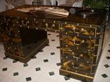 Chinoiserie decorated kneehole desk by Drexel
