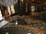 View looking down the grand staircase. That's the life-size Santa Claus at the bottom