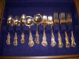 "Edward VII" by Frank Smith (Towle) service for 8, minus two forks. 1330 total grams (There are 8 knives, but not shown in this photo.)