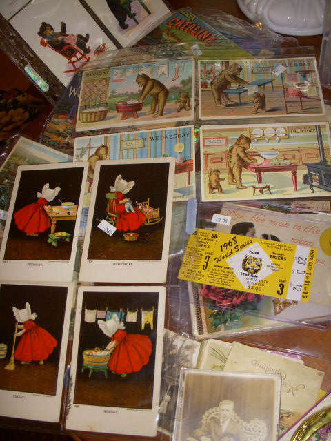 Fraction of postcards.  We also have 100's of Michigan postcards that aren't pictured....we're still sorting!