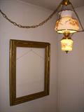 Vintage frame (we have several) and Swag Lamp