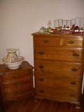 Bedroom furniture, Antique bowl & pitcher (as found)