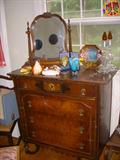Vintage dresser, Shaving mirror (priced separately), Other goodies