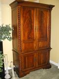 Stanley Furniture Company beautiful 2-door armoire or entertainment center with flame mahogany doors.