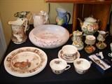 Assorted china and pottery including Royal Copley, Lefton, Masons, etc.