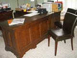 L-Shaped office desk and chairs