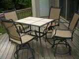 Tile top patio table & 4 chairs