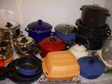 Some of the quality cookware including Le Creuset