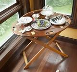 Wood tray w stand
