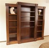 Large wood bookcase with light