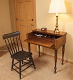 Old wood desk, pull out writing surface